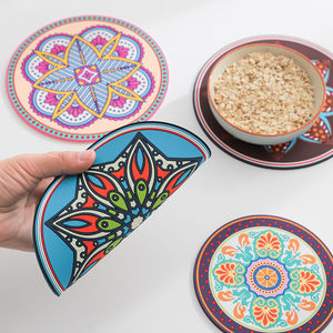 Hot Sale Three-dimensional Pattern Ethnic Style <b>Silicone</b> Household Creative Insulation Placemat Bowl Tray Mat Coffee <b>coaster</b> - Product Image 5