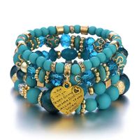 Bracelets en perles de verre multicouches de luxe NYY pour femmes, ensembles de bracelets à pendentif cœur de haute qualité, tendance
