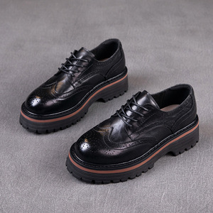 รองเท้าเดอร์บี้หนังแท้ทรงเหลี่ยม ดีไซน์ทันสมัยสำหรับฤดูใบไม้ร่วง  ใส่สบาย ทนทาน ระบายอากาศได้ดี กันน้ำ เหมาะสำหรับใส่ทำงานในออฟฟิศ - Product Image 6