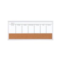 Tableau blanc intelligent magnétique en verre pour marqueurs, petit tableau blanc effaçable à sec, calendrier et tableau en liège
