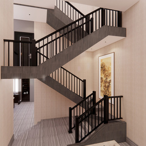 Sendar OEM miễn phí thiết kế nhà kim loại đục lỗ thép ống vuông nhôm sắt hiện đại cầu thang lan can bài viết hàng rào - Product Image 2