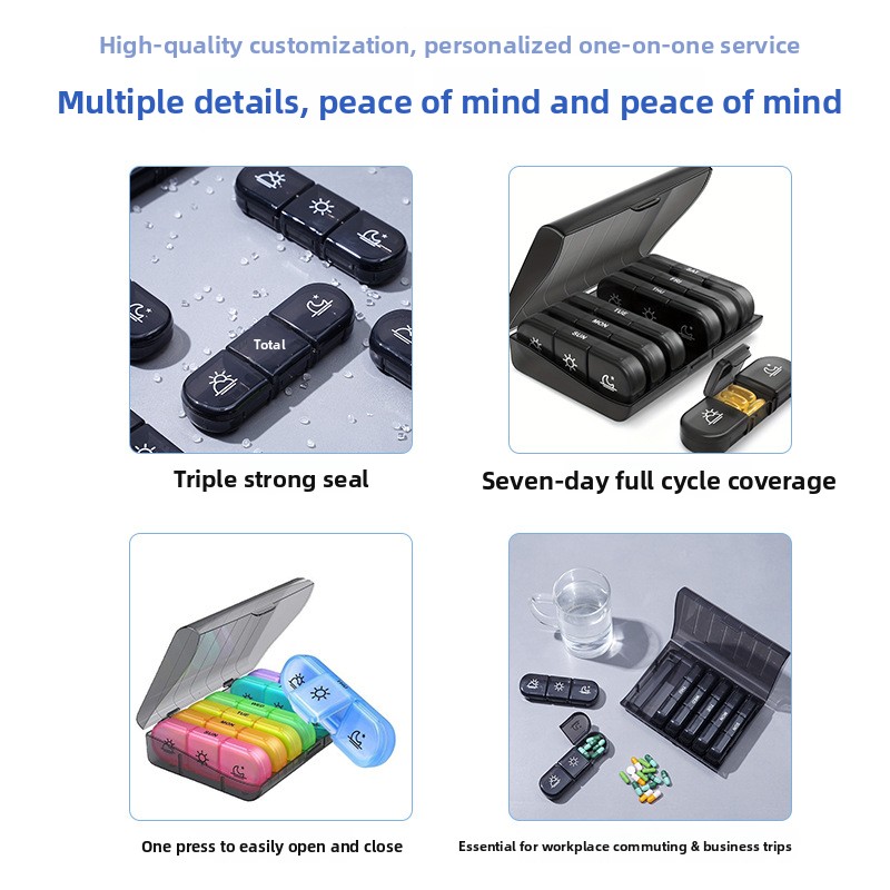 Seven Days 21 Compartment Portable Plastic Medicine Box Classification Small Size pp Material Dustproof Zhejiang Origin