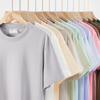 T-shirt en coton blanc de haute qualité, coupe oversize à épaules tombantes, personnalisable avec logo imprimé, tissu épais, pour homme