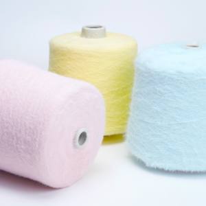 Kualitas tinggi Mink seperti benang 100% nilon bulu benang dicelup rambut mewah bulu benang bulu untuk merajut Sweater syal - Product Image 4