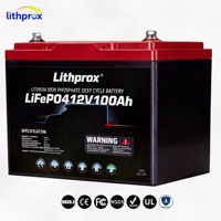 Batterie au phosphate de fer et de lithium de qualité A 12V 100AH 6K à décharge profonde pour applications marines avec BMS intelligent Bluetooth, connecteur Anderson, CE, RoHS, IP67, OEM, ODM