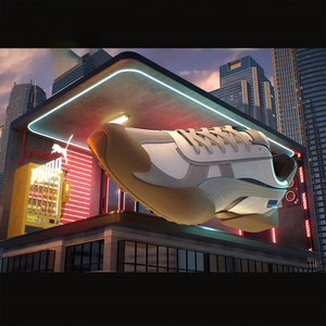 Cao xem xét 3D không thấm nước ngoài trời đường phố cực LED quảng cáo Màn hình hiển thị Naked Eye P5 P6 LED màn hình tường trong góc - Product Image 3