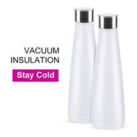 Fsile-bouteille d'eau à double paroi en acier inoxydable, 450ml, contenant isolé, avec logo personnalisé