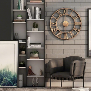 <b>Large</b> Vintage Roman Numeral Wall <b>Clock</b> with Rustic Wooden Finish for Home Living Room Office Decor Decorative Wall <b>Clock</b> - Product Image 2