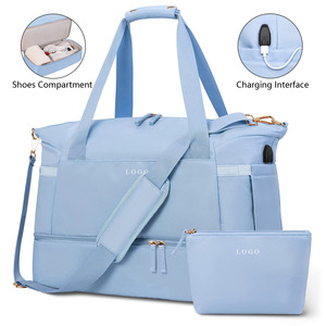 Borsa da Palestra Multifunzione Personalizzabile con Logo, Borsa Sportiva da Viaggio Rosa, Borsone Western per Weekend e Pernottamenti con Scomparto per Yoga - Product Image 1