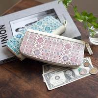 Dompet Kartu Nama Kulit Putih Mewah Buatan Tangan Jepang Yuzenbunko dengan Pola Elegan, Tas Jinjing