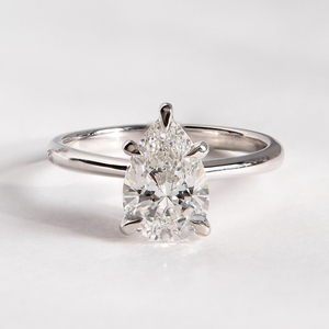 Bague de fiançailles en diamant de laboratoire CVD solitaire MaiYi <span class=keywords><strong>Platinum</strong></span> Jewelry, or blanc 14 carats / platine Pt950, diamant de laboratoire taille poire - Product Image 1