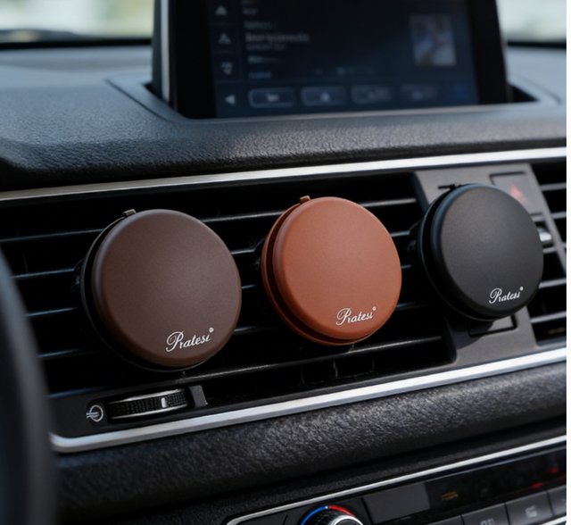 Customize Logo Personal Design Round Shell Magnet Car Vent Clip Aroma Breeze Vent Clip Car Perfume Diffuser