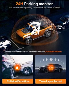 WOLFBOX ディストリビューター G900Pro 4K デュアルドライブレコーダー 2.5K WDR バックミラー型ドライブレコーダー 超暗視 4K 車載ブラックボックス - Product Image 6