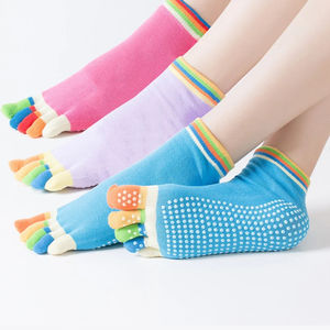 Calcetines de Yoga de 5 Dedos al por Mayor, Antideslizantes de Silicona, para Gimnasio, Ballet, Fitness, de Algodón para Mujer, de Secado Rápido, 1 Par - Product Image 6