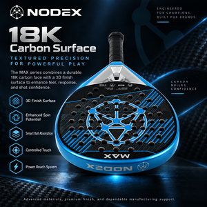 Raquette de padel NODEX P101-Blue 18K Carbon MAX Power FlexShield Frame Precision Control High Performance Nylon Net - Product Image 2