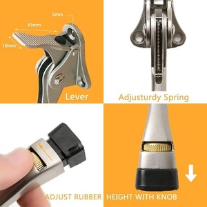 Tope de puerta de 4 pulgadas, tope de puerta con una altura ajustable táctil y punta de goma, <span class=keywords><strong>2</strong></span> paquetes - Product Image 5