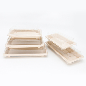 Sumkoka OEM/ODM compostable mía <span class=keywords><strong>Sushi</strong></span> tấm Heavy-Duty thực phẩm dùng một lần phục vụ container bã mía <span class=keywords><strong>Sushi</strong></span> khay - Product Image 4