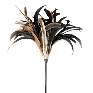 Plumeau en plumes de coq réutilisable et écologique, couleur naturelle, accessoires de nettoyage, manche en bois pour la maison, la voiture, le bureau - Product Image 1