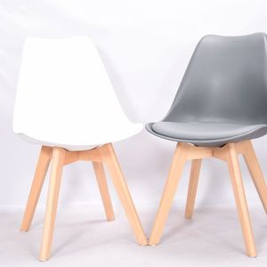 China Supplier Cheap High Quality PP Colored Cafe Plastic Dining Tulip Chairs with Wooden Legs