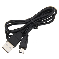 Kabel Pengisi Daya untuk Pengontrol MP3 Player, Camer Dasbor 5PIN Mini Kabel B USB 2.0 Tipe A Pria Ke Mini USB