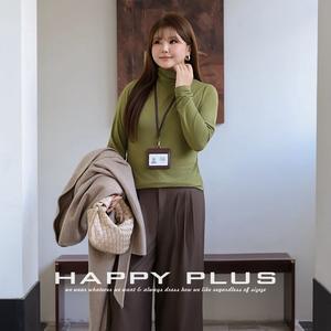 เสื้อคอเต่าแขนยาวสำหรับผู้หญิง รุ่น Runqi สีพื้น ผ้าฝ้ายนุ่ม ไซส์ใหญ่ สีเบจ - Product Image 3