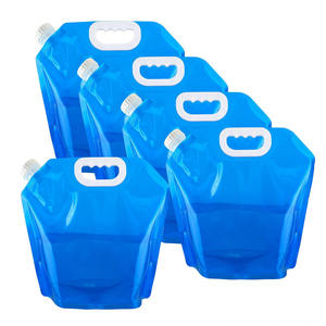 Bolsa de Água Dobrável de Plástico Transparente Azul de 5L Personalizada, Recipiente Portátil para Líquidos e Sucos para Esportes ao Ar Livre e Ciclismo - Product Image 5