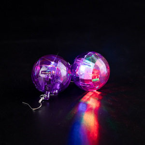 Disco Party retrò LED collane di palla da discoteca orecchini decorazioni per feste da discoteca atmosfera da donna bomboniere ciondolo - Product Image 3