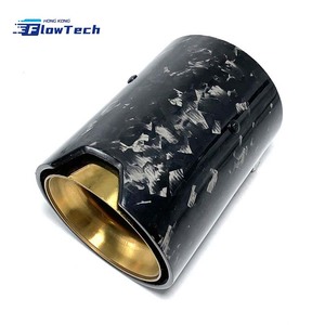 ปลายท่อไอเสียแบบเดี่ยวขนาด 120 มม. สำหรับ BMW ลายคาร์บอนไฟเบอร์แบบซาติน สีทอง/ดำ  วัสดุสแตนเลส สำหรับรถยนต์ - Product Image 4