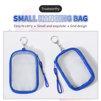 Porte-clés petit portefeuille porte-cartes pochette carrée sac transparent mini porte-monnaie en pvc avec bouton pression
