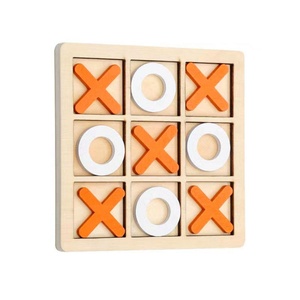 Juego de mesa Tic Tac Toe de madera, juguete divertido, portátil para interiores, juego de mesa interactivo para dos jugadores, para niños - Product Image 3