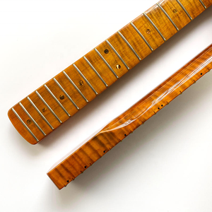 Kits de guitarra DIY en oferta, 21 trastes, mástiles de guitarra ST de arce flameado marrón oscuro con buen precio - Product Image 6
