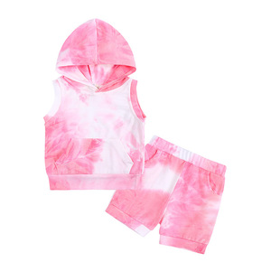 Kids Wear <b>Tie</b> Dye Summer 2 Piece Short Set Toddler Hoodie Set Girl Boy Unisex Kids Boutique Clothing Sets Child Clothes RS01037 - Product Image 2