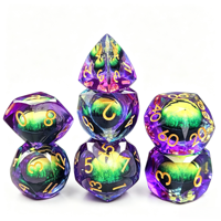 Ensemble de dés personnalisés Dragon Eye Liquid Core, dés en résine à coupe diamantée pour les marques de jeux de table