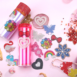 複数の形ラインストーンパッチ衣料品バッジ用ホットフィックスハートひまわりユニコーンDIYアイロンアップリケラインストーン装飾 - Product Image 4