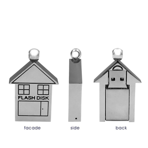 Clé USB en métal 2.0 1 Go 2 Go 4 Go, Clé USB 3.0 16 Go 32 Go 64 Go, Clé USB de 16 Go, 32 Go, 64 Go, Clé USB en forme de maison, Clé USB cadeau - Product Image 1