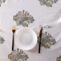 Nappe Rectangle Décor Élégant Français Bloc Indien Imprimé Floral Linge De Table À Manger Couverture Tapis & Pads