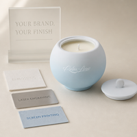 Bougie parfumée ronde en céramique Relaxlines, cire de soja écologique, personnalisée avec couvercle, bougies artisanales longue durée pour la maison, l'hôtel, cadeau