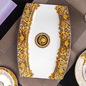 Набор из 60 предметов: роскошные фарфоровые тарелки с золотым ободком, костяной фарфор, для 10 персон, оптовая продажа, европейская посуда - Product Image 5