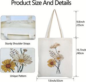Sac fourre-tout en toile en gros avec impression personnalisée, sac de courses réutilisable en toile de coton, sac fourre-tout de luxe en toile - Product Image 2
