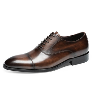 Zapatos Oxford de Cuero Genuino para Hombre, Hechos a Mano, con Punta Redonda, con Cordones, Formales y de Negocios, Cómodos, de Primera Calidad, con Capa Superior de Piel de Vaca - Product Image 5