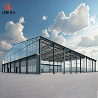 Bâtiment d'entrepôt en structure métallique préfabriquée, ossature en acier, taille personnalisée, directement de l'usine