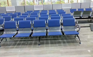 Banc d'attente robuste en cuir avec coussin pour salon de coiffure, aéroport, réception et salle d'attente - Product Image 2