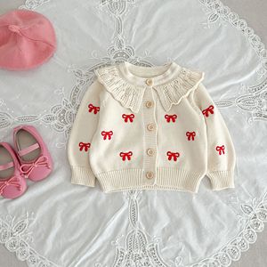 Mùa Thu Trẻ Sơ Sinh Áo Phù Hợp Với Thêu Dệt Kim Cardigan Cô Gái Romper Áo Len Cotton Bé Bộ Quần Áo - Product Image 2