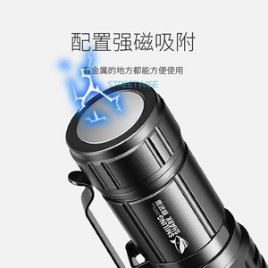 ไฟฉายฉลามหมุนได้ ไฟ LED ชาร์จซ้ำได้ หางแม่เหล็ก ใช้กลางแจ้ง - Product Image 1