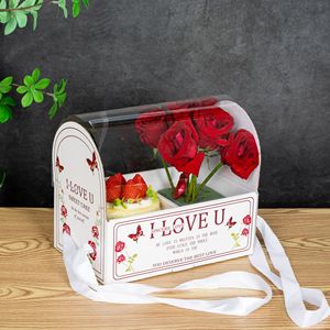 Caja de Flores Rectangular Plegable de PVC Transparente al por Mayor para Pasteles, Ramos y <span class=keywords><strong>Arreglos</strong></span> Florales, Embalaje para Regalos y Manualidades - Product Image 2