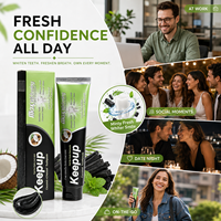 Dentifrice Naturel aux Herbes et Charbon de Coco, Marque Privée OEM, Blanchissant pour Toute la Famille, Haleine Fraîche Longue Durée