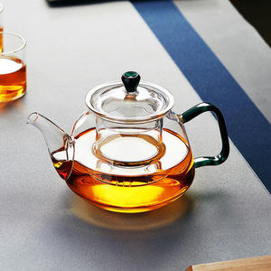 Tetera de vidrio transparente redonda con tapa con filtro para el juego de preparación de té Gongfu - Product Image 4