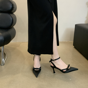 Sandalias de Punta Puntiaguda para Mujer, Zapatos Elegantes de Tacón Medio, Moda Sexy, Primavera 2024, Nuevas, de Diseñador, para Fiesta, Caminar, Zapatos Mujer - Product Image 2
