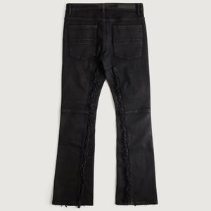 Fabricant OEM de jeans sur mesure : Jeans évasés, coupe bootcut, denim déchiré, pantalon à jambe large, jeans slim fit pour hommes - Product Image 4