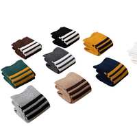 Chaussettes mi-mollet chaudes pour femme, style JK japonais, couleur unie, double aiguille, pour l'automne et l'hiver, vente en gros